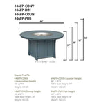 Casual Comfort Bay Shore Round Conversation Fire Pit Table 46" x 40" High 46FP-PUB-BAR