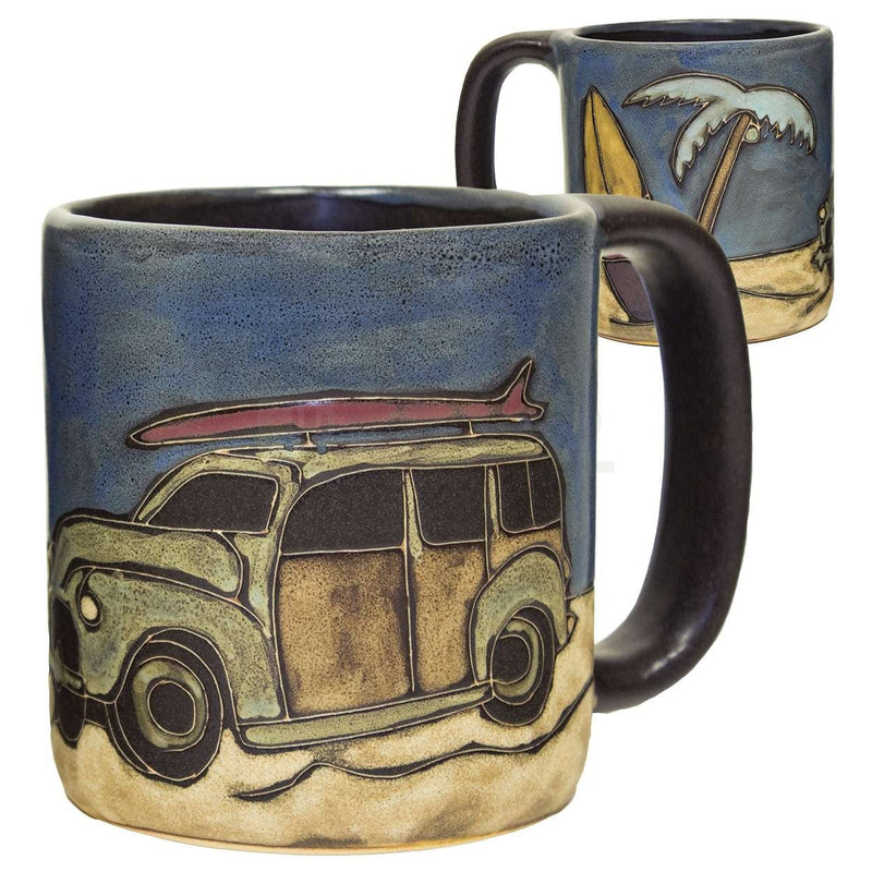 Mara Round Mug 16 oz - Woody Surf Wagon  510W9 -