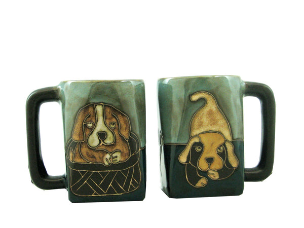 Mara Square Bottom Mug 12 oz - Playful Puppies   511H7