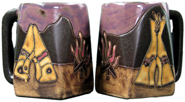 Mara Square Bottom Mug 12 oz - TeePee/Camp Fire  511J4