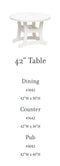 Casual Comfort Oceanside Dining Table 42"   - CC-171-42 Round or Square