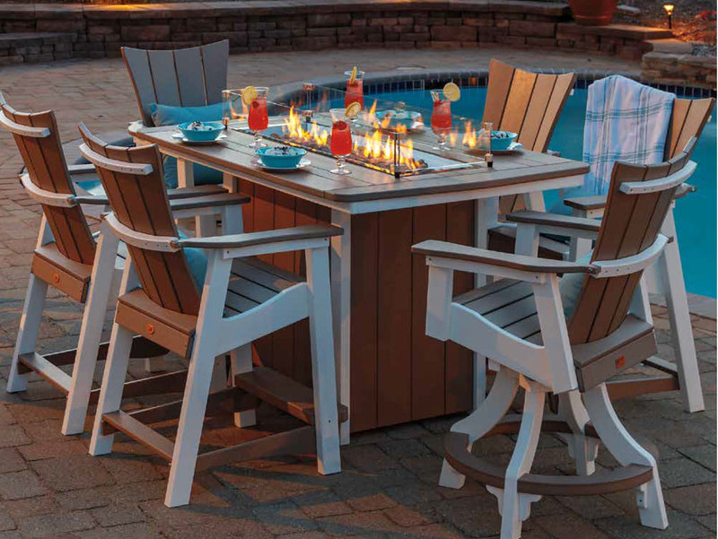 Casual Comfort Bay Shore Rectangle Dining Fire Pit Table 40" x 72"  6533DIN