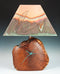 Mesquite Lamp with Turquoise Inlay and Copper Shade